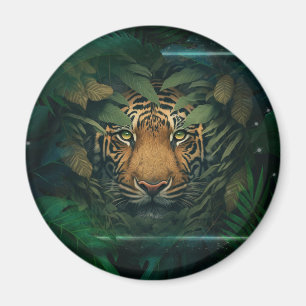 Tiger hiding in Foliage Magnet