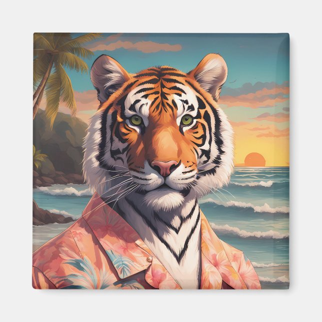 Tiger Holiday Magnet (Front)