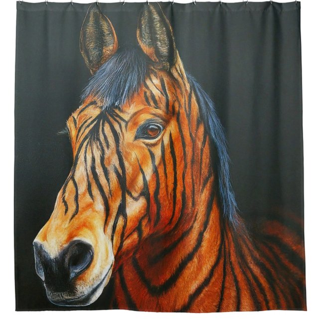 Tiger Horse Shower Curtain (Front)