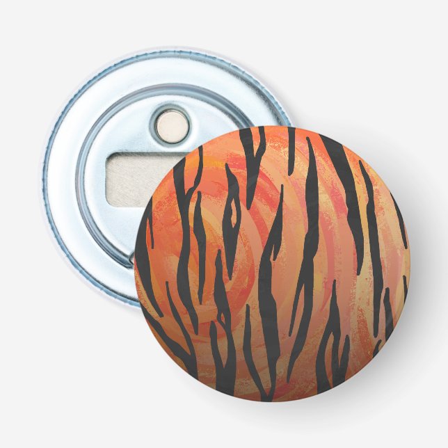 Tiger Hot orange and Black Print Bottle Opener (Front)