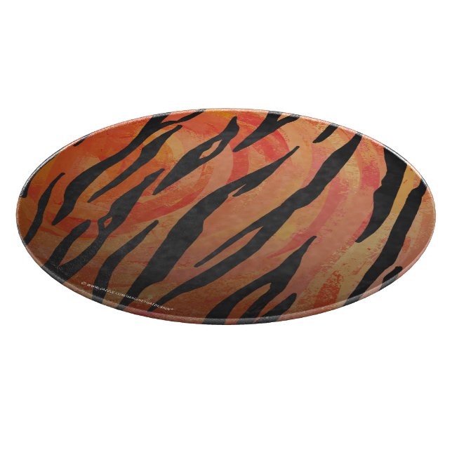 Tiger Hot orange and Black Print Cutting Board (Corner)