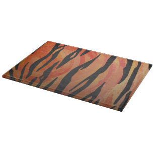 Tiger Hot orange and Black Print Cutting Board