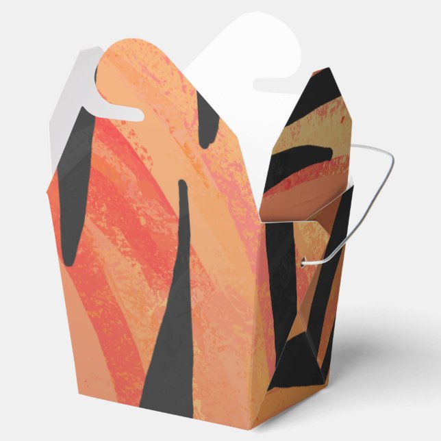Tiger Hot orange and Black Print Favour Box (Opened)