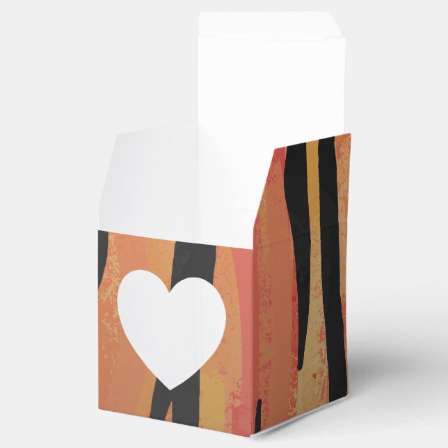Tiger Hot orange and Black Print Favour Box (Opened)