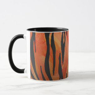 Tiger Hot orange and Black Print Mug