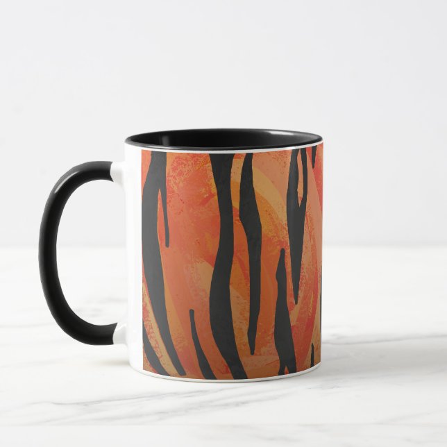 Tiger Hot orange and Black Print Mug (Left)