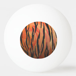 Tiger Hot orange and Black Print Ping Pong Ball