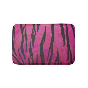 Tiger Hot Pink and Black Print Bath Mat