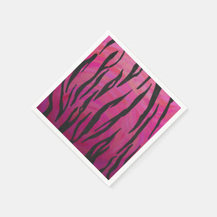 Tiger Hot Pink and Black Print Napkin