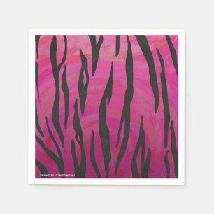 Tiger Hot Pink and Black Print Napkin