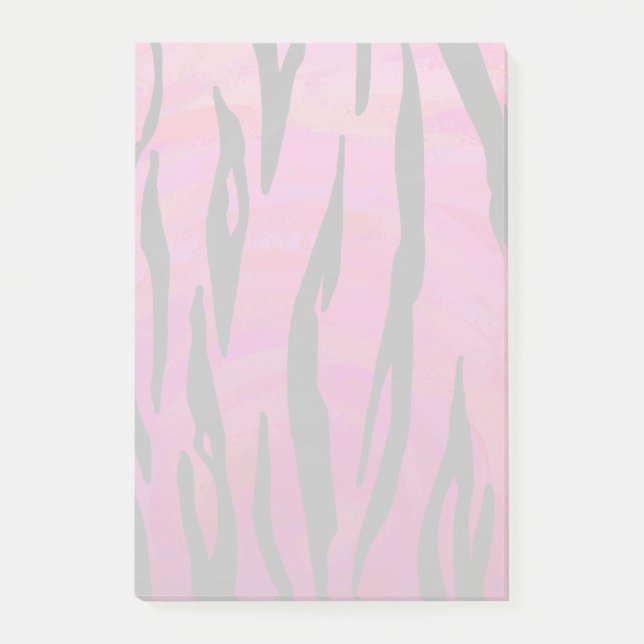 Tiger Hot Pink and Black Print Post-it Notes (Front)