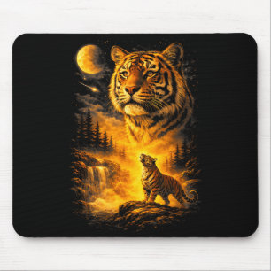Tiger Howling to The Moon Meme 90s Animal Print Mouse Pad