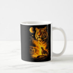 Tiger howling to the moon meme 90s animal printTig Coffee Mug