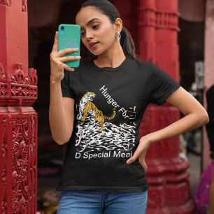 Tiger Hunger For The Special Meal On Women Black T-Shirt
