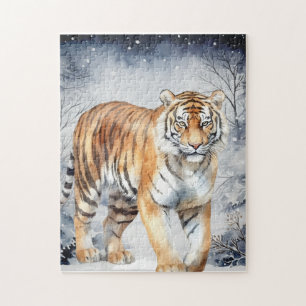 Tiger hunting at night jigsaw puzzle