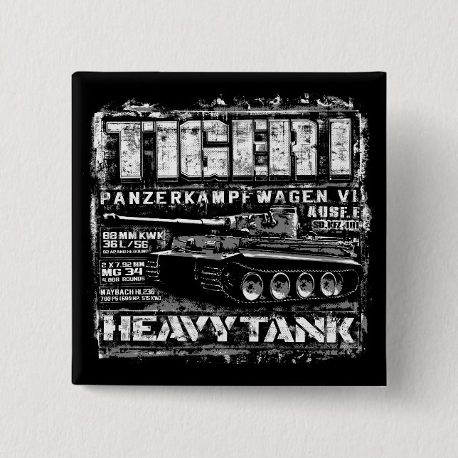 Tiger I 15 Cm Square Badge (Front)