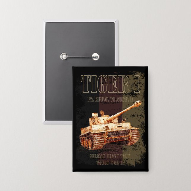 Tiger I German Heavy Tank WWII with Germany Flag (Front/Back)