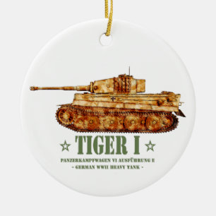 Tiger I World War Two German Heavy Tank Panzer WW2 Ceramic Ornament