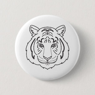 Tiger Illustration 6 Cm Round Badge