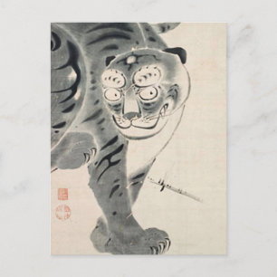 Tiger Illustration by Ito Jakuchu Postcard