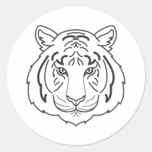Tiger Illustration Classic Round Sticker