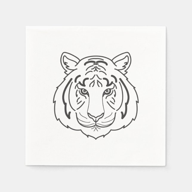 Tiger Illustration Napkin (Front)