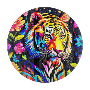 Tiger in a Floral Dream Cutting Board