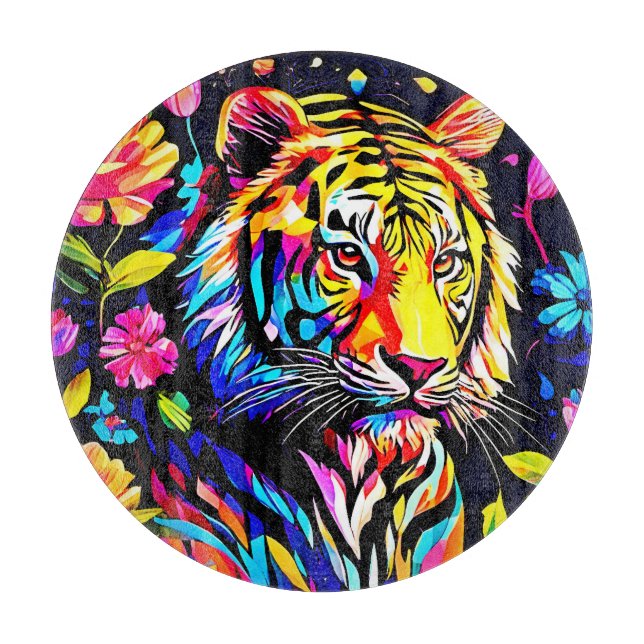 Tiger in a Floral Dream Cutting Board (Front)