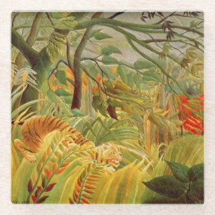 Tiger in a Tropical Storm 1891 Glass Coaster