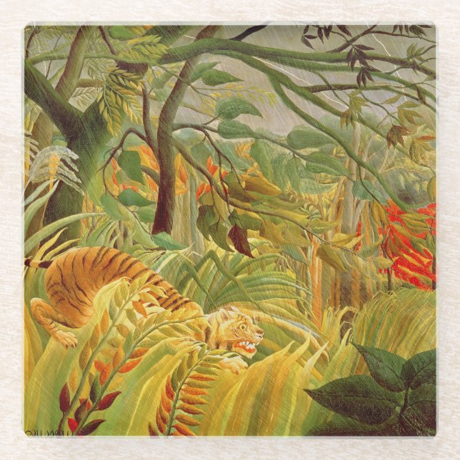 Tiger in a Tropical Storm  1891 Glass Coaster (Front)