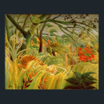 Tiger in a Tropical Storm  1891 Poster<br><div class="desc">Tiger in a Tropical Storm | by Henri J.F. Rousseau | Art Location: National Gallery,  London,  UK | French Artist | Image Collection Number: BAL514</div>