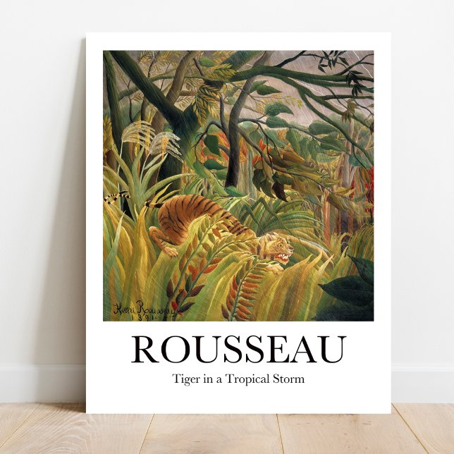 Tiger in a Tropical Storm by Henri Rousseau Poster (Roar into Paradise! Rousseau's "Tiger in a Tropical Storm" poster)