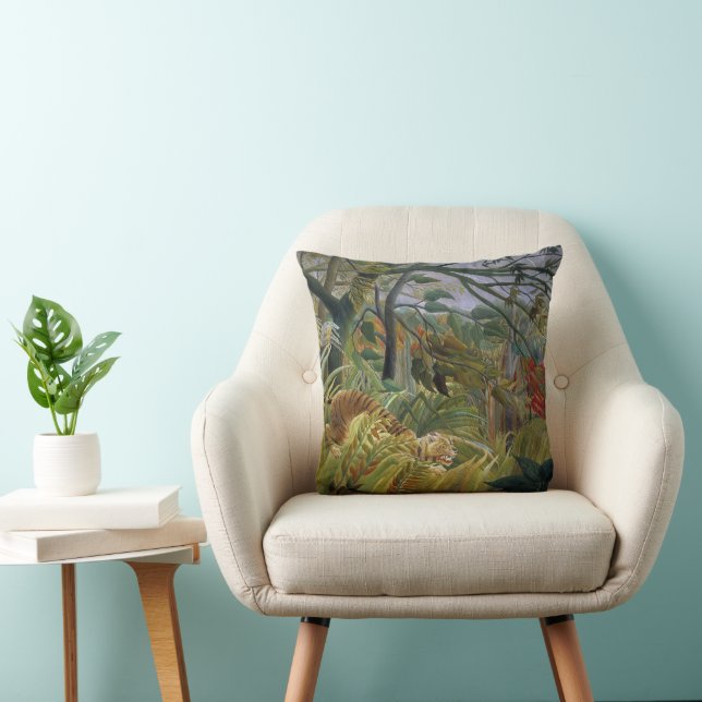 Tiger in a Tropical Storm Henri Rousseau Cushion (Chair)