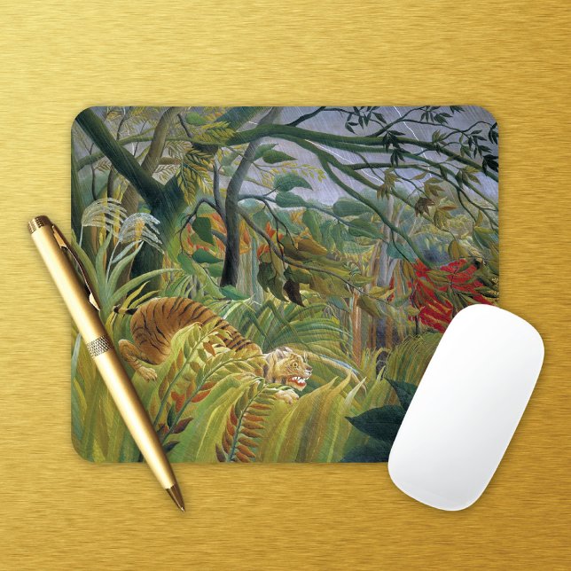Tiger in a Tropical Storm Henri Rousseau Mouse Pad (Creator Uploaded)