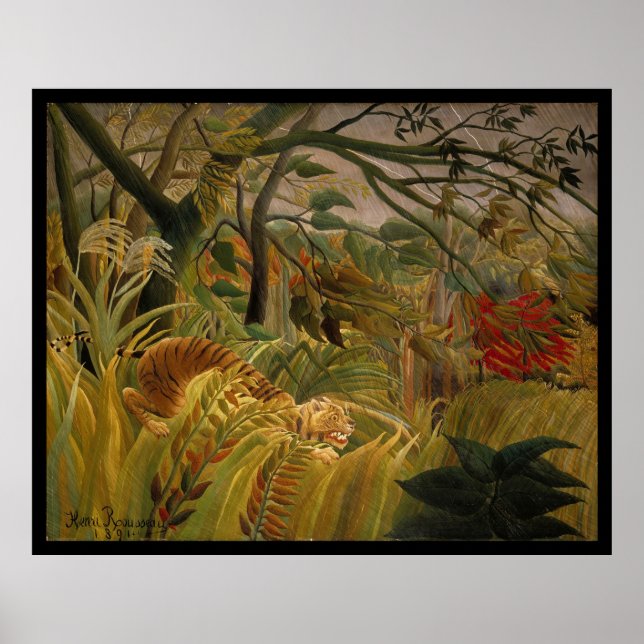 Tiger in a Tropical Storm- Henri Rousseau Poster (Front)