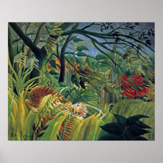 Tiger in a Tropical Storm (Surprised) Poster
