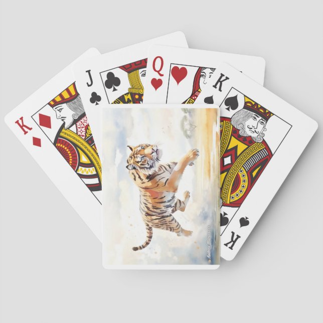 Tiger in Action 2 Playing Cards (Back)