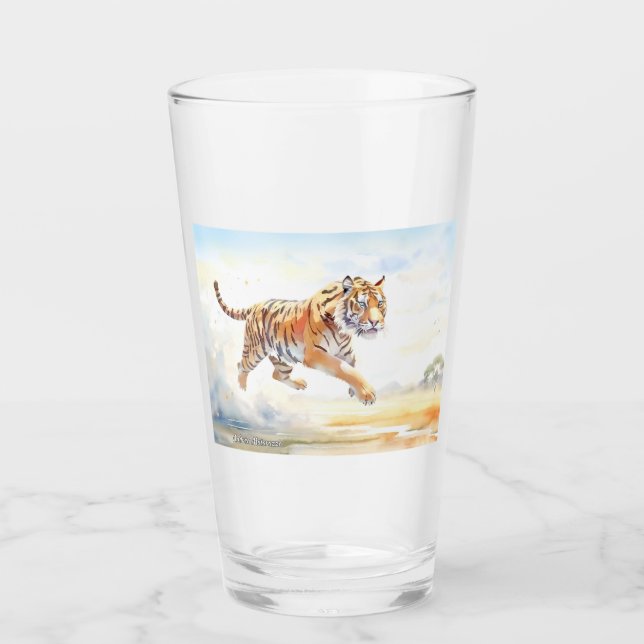 Tiger in Action 3 Glass (Front)