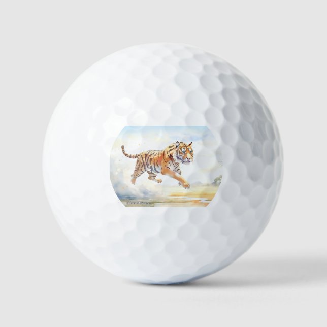 Tiger in Action 3  Golf Balls (Front)