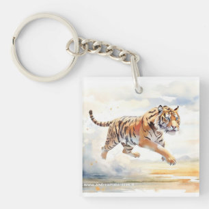 Tiger in Action Key Ring