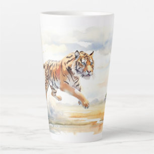 Tiger in Action Latte Mug