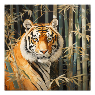 Tiger in Bamboo Forest Photo Print