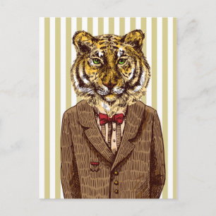 Tiger In Evening Wear Postcard