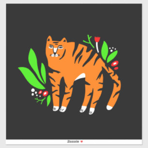 Tiger in flowers