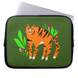 Tiger in flowers Electronics Bag