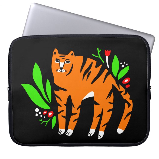 Tiger in flowers Electronics Bag (Front)