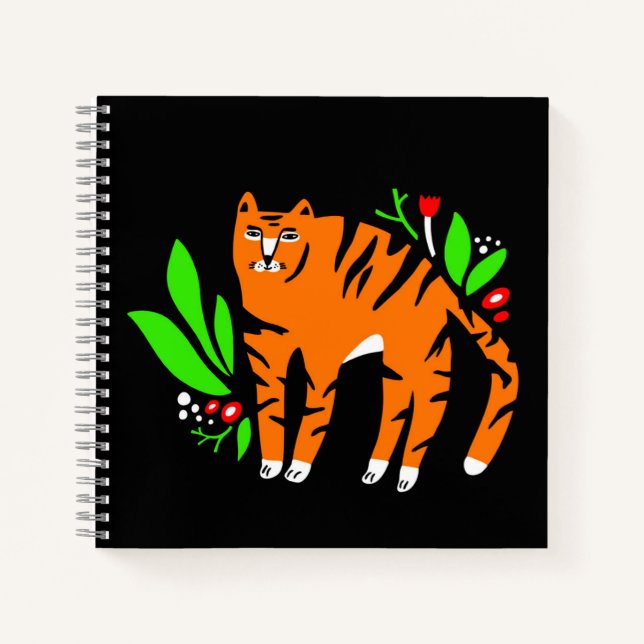 Tiger in flowers notebook (Front)