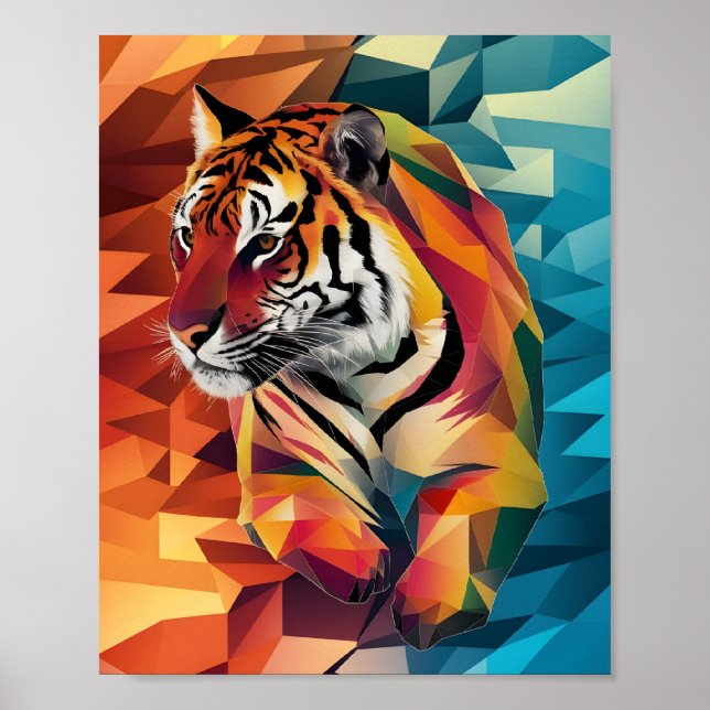 Tiger in Geometric Art Poster (Front)