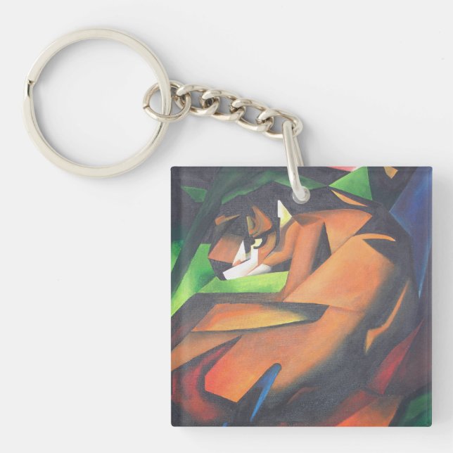 Tiger In Geometric Art Style Franz Marc Key Ring (Front)