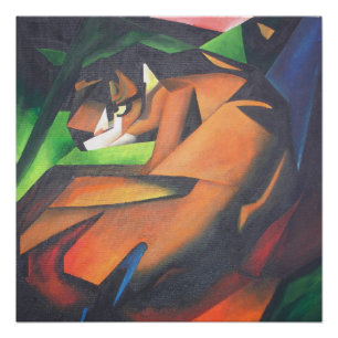 Tiger In Geometric Art Style Franz Marc Poster